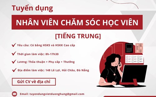 TRUNG TÂM TIẾNG TRUNG THANHMAIHSK ĐÀ NẴNG TUYỂN DỤNG