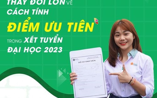 THAY ĐỔI LỚN VỀ CÁCH TÍNH ĐIỂM ƯU TIÊN TRONG XÉT TUYỂN ĐẠI HỌC 2023